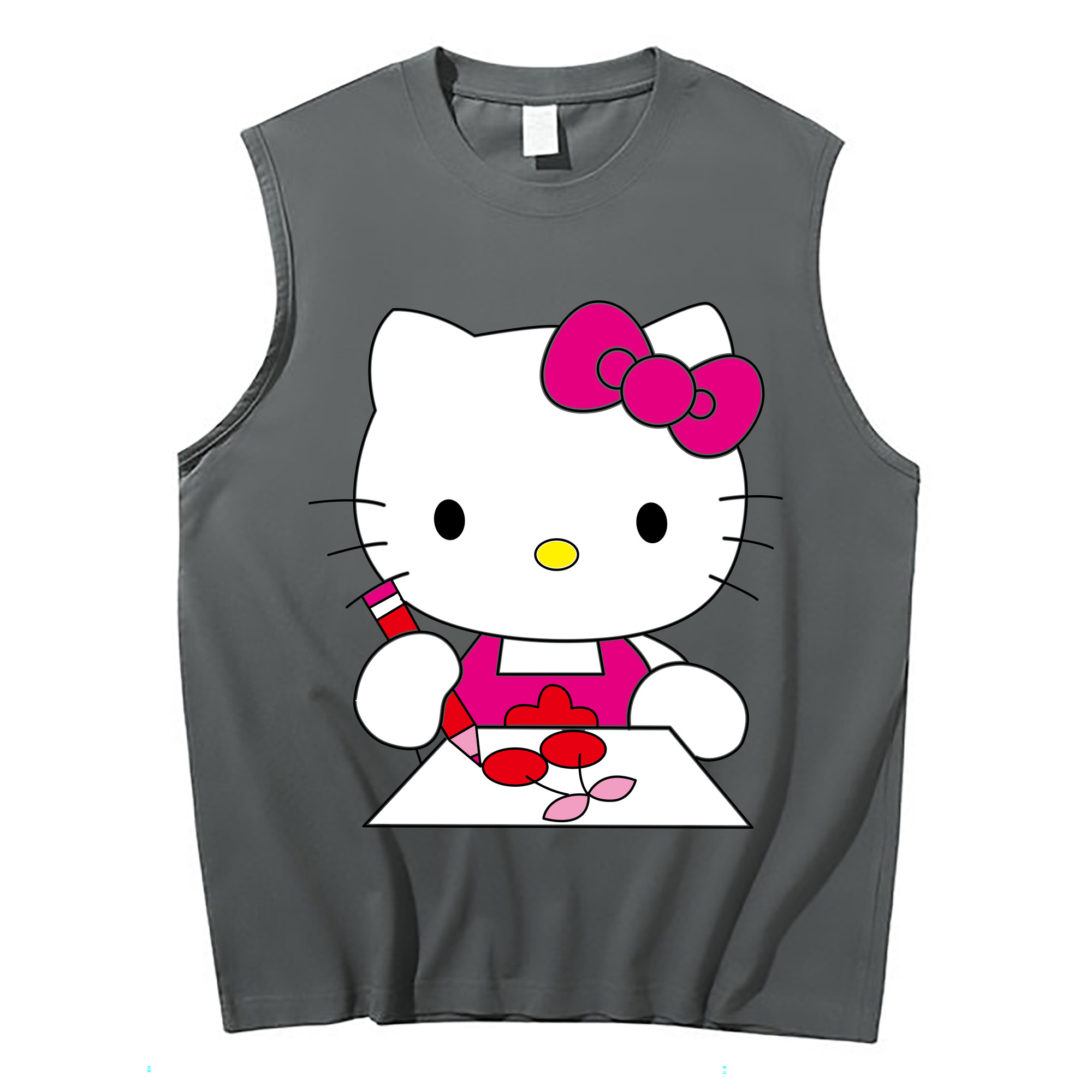 （画像用） Hello Kitty ハローキティ コットン100％タンクトップ（フロントプリント）